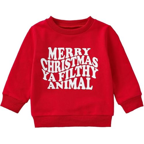 Toddler Boy Girl Cute Long Sleeve Holly Jolly Oversized Sweatshirts Infant Newborn Baby Christmas Clothes