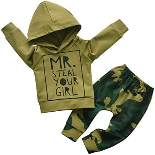 Eghunooy Toddler Infant Baby Boy Clothes Long Sleeve Hoodie Sweatsuit Pants Outfits Sets