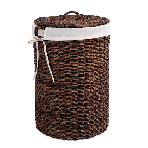 DOFLIC Laundry Hamper Handwoven Round Basket with Handles & Reviews | Wayfair