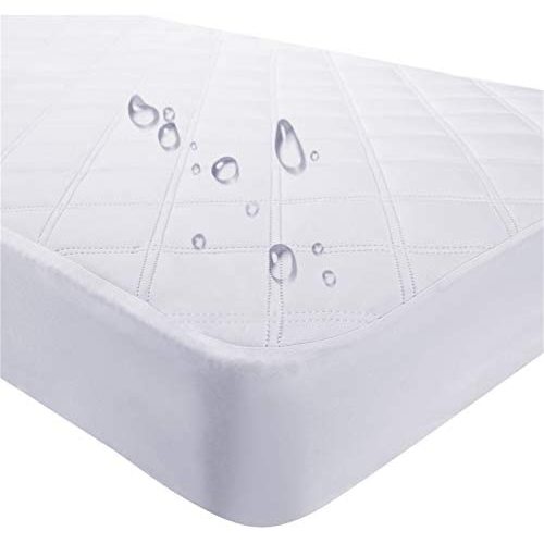 Waterproof Fitted Crib Mattress Pad and Toddler Crib Mattress Protective Baby Crib Mattress Cover Sheets Protector Bedding Sets Breathable & Hypoallergenic for Boys and Girls (White, Crib 28''x52'')