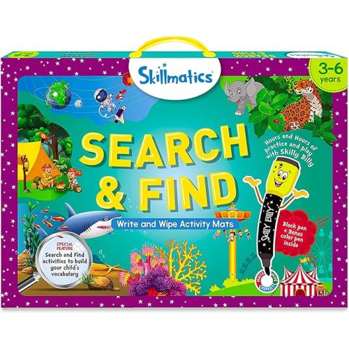 Skillmatics Preschool Learning Activity - Search and Find Educational Game, Perfect for Kids, Toddlers Who Love Toys, Art and Craft Activities, Gifts for Girls and Boys Ages 3, 4, 5, 6