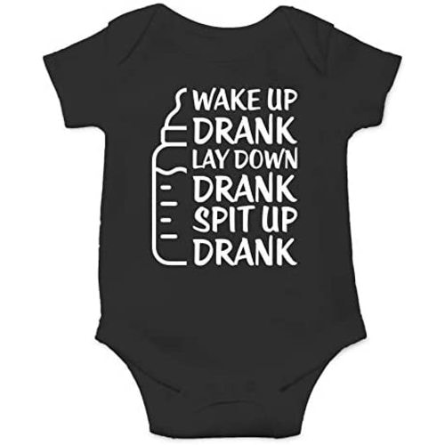 Wake Up Drank, Lay Down, Spit Up - Funny Baby Essentials Bodysuit - Newborn Outfit