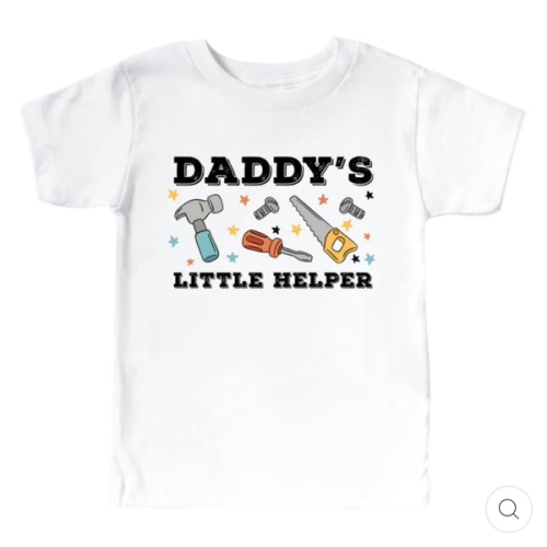 Daddy's Little Helper Kids Graphic Tee | White