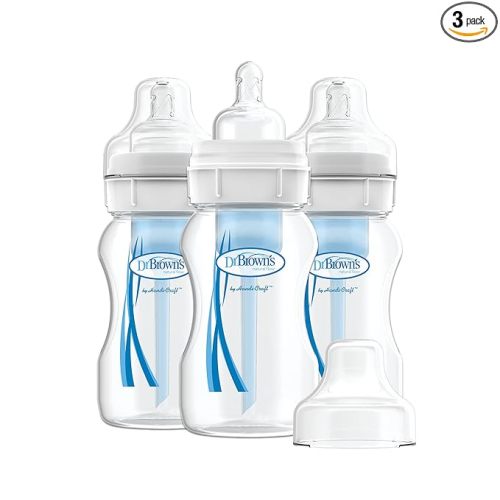 Dr. Brown's Natural Flow Wide-Neck Anti-Colic Baby Bottles - 8oz - 3pk