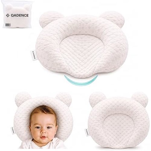 Portable Baby Pillow – Adjustable Ergonomic Pillow with Cute Heart Design, Soft Breathable & Hypoallergenic Pillow for Newborn Sleeping, Prevents Flat Head, Cozy & Washable