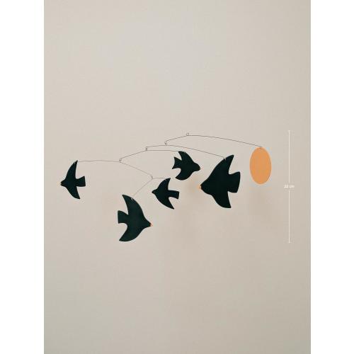 Hanging Home Decoration - Kinetic mobile - Minimalist Bird Mobile – Modern Hanging Sculpture – Scandi  – Swallow decor - Housewarming gift