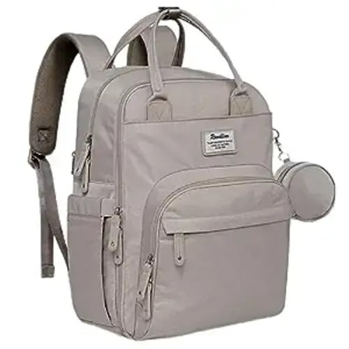 RUVALINO Diaper Bag Backpack, Multifunction Travel Back Pack Maternity Baby Changing Bags, Large Capacity, Waterproof and Stylish, Clay