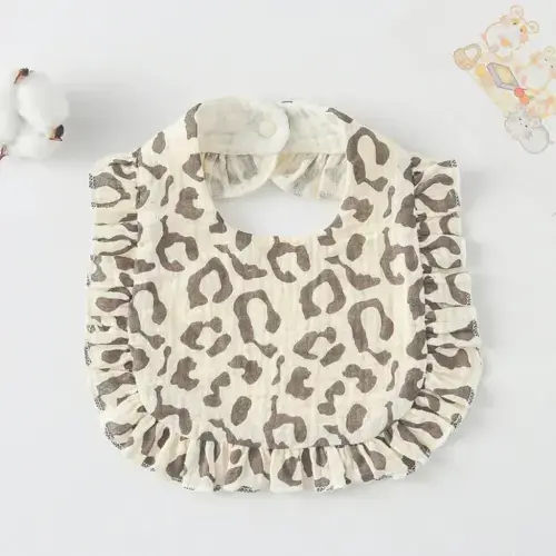 Cheetah Boho Muslin Bibs for Baby Girls – ONEAKIDS