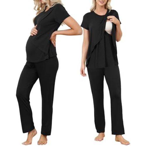 American Trends Maternity Nursing Pajamas Postpartum Breastfeeding Labor Delivery Pjs Pregnancy Sleepwear Lounge Set