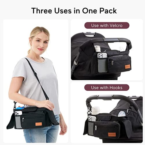 Momcozy Universal Stroller Organizer - Black