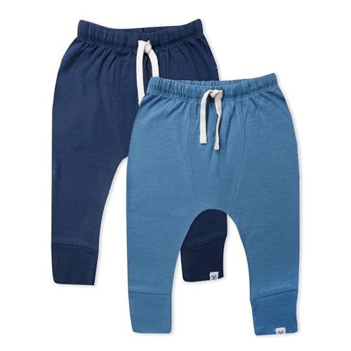 HonestBaby Multipack Honest Pants Joggers Pull on 100% Organic Cotton for Infant Baby and Toddler, Boys, Girls, Unisex