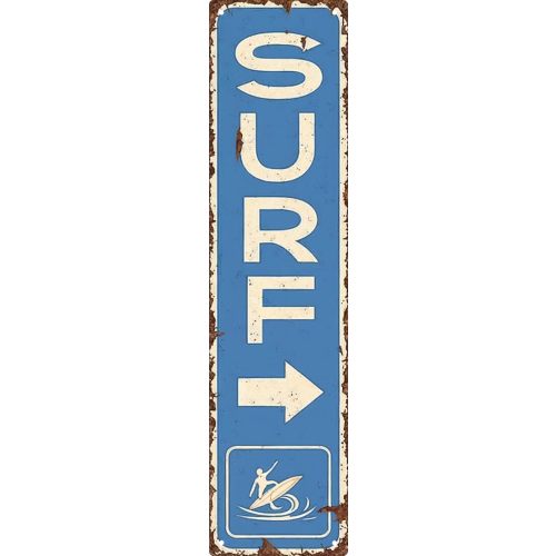 Vintage Surf Beach Nautical Metal Tin Sign 4x16 in Durable Metal Wall Art for Home Bar Cafe & Outdoor Decor