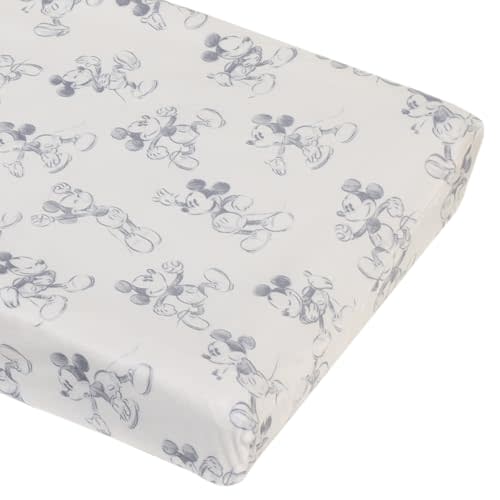 NoJo Disney Mickey Mouse - Call Me Mickey White and Blue Super Soft Changing Pad Cover