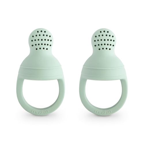 mushie Silicone Baby Fresh Fruit & Food Feeder Pacifier | 6 Months+ (Cambridge Blue)