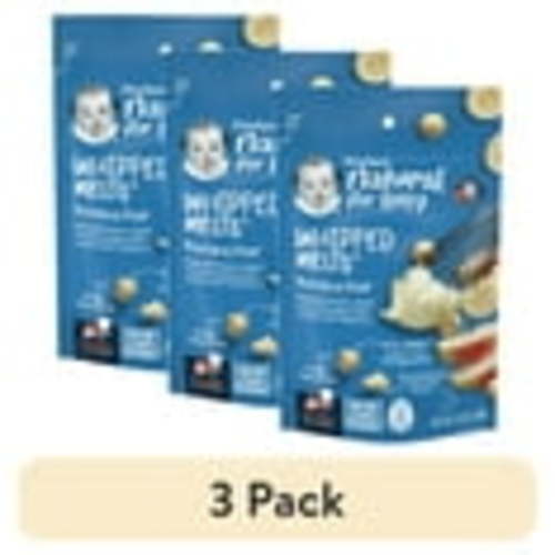 (3 pack) Gerber Natural Whipped Melts Baby Snacks Banana Pear, 0.85 oz Bag