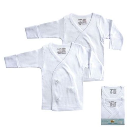 Luvable Friends Baby Unisex Side Snap Shirts, White Long-Sleeve, Newborn