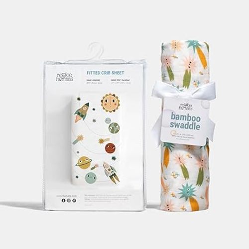 Rookie Humans Crib Sheet & Swaddle Bundle, Space Explorer