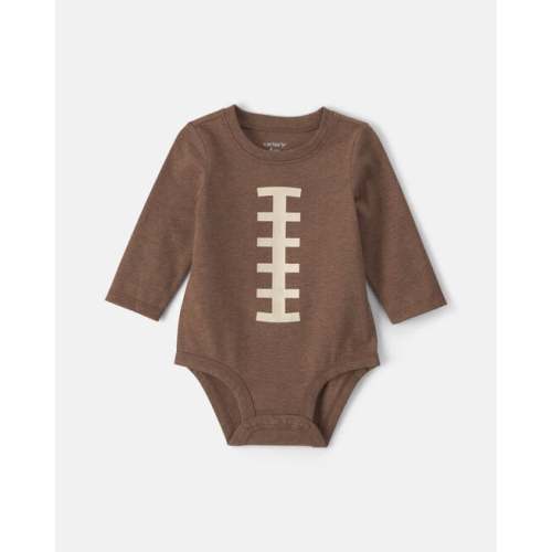 Baby Boy Football Long-Sleeve Graphic Bodysuit - Brown | Carter's