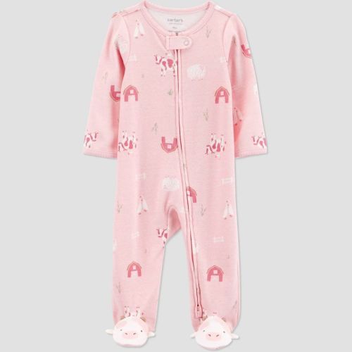 Carter's Just One You®️ Baby Girls' Farm Animals Sleep N' Play - Pink 3M