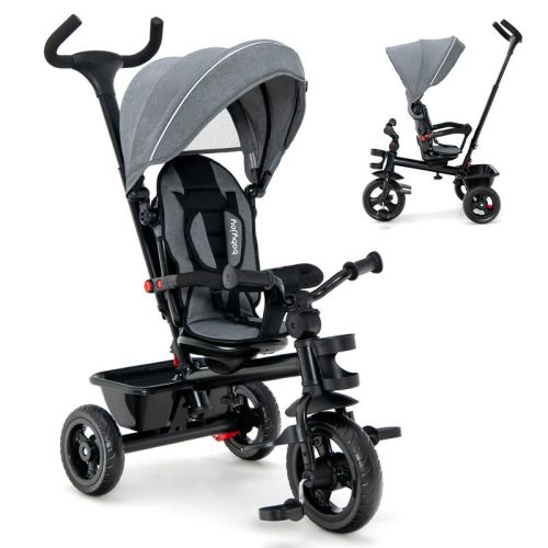 Costway 4-in-1 Baby Tricycle Toddler Trike W/ Convertible Seat Pink