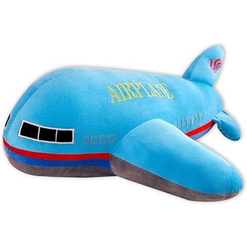 Stuffed Airplane Plush Toys Blue Plane Pillow,Gifts for Kids Adults 15.7 inches