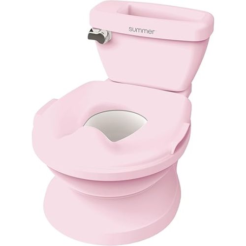 Summer Infant by Ingenuity My Size Potty Pro in Pink, Toddler Potty Training Toilet, Lifelike Flushing Sound, for Ages 18 Months+, Up to 50 Pounds