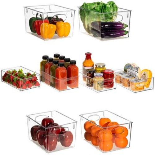 Sorbus Clear Storage Bins With Handles (8 Pack, Clear)