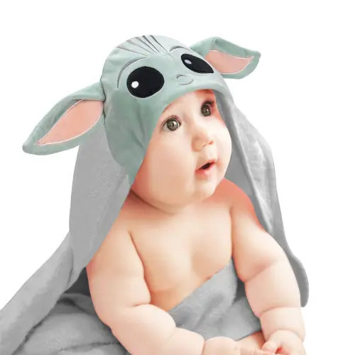 Star Wars The Child/Baby Yoda/Grogu Gray Hooded Baby Bath Towel – Lambs & Ivy