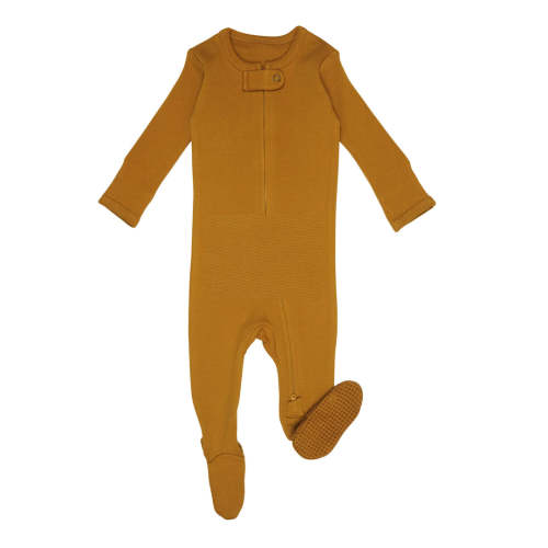 L'oved Baby: Size 0-3 Organic Zipper Footie (Butterscotch)