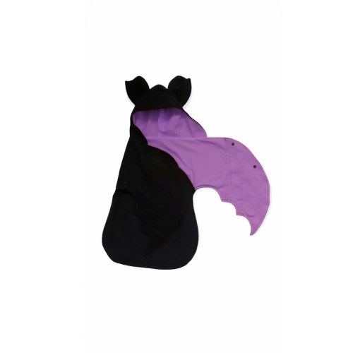 Newborn baby swaddle blanket black with lilac bat blanket / spooky baby purple sleep sack / gothic baby shower gift / violet baby blanket
