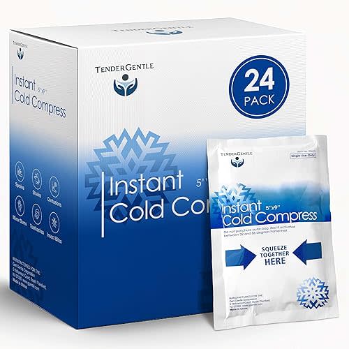 Instant Ice Packs for Injuries (5" x 9") - 24 Pack of Disposable Cold Compress Ice Packs for Sprains, Strains, Contusions, Minor Burns, Toothaches, and More