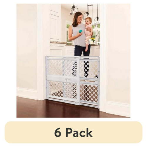 (6 pack) Toddleroo by North States 26"-42" Supergate Explorer Baby Safety Gate, Gray Plastic