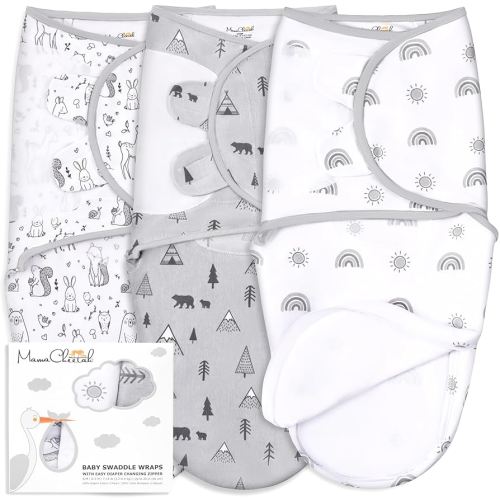 Mama Cheetah Baby Swaddle Blanket with Zipper, Newborn Swaddle Sack, Baby Swaddles Sleep Sack 3-6 Months, Baby Swaddle Wrap for Baby Boy & Baby Girl, 3-Pack