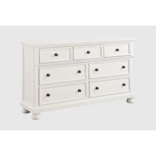 Lorelie White Wood 7-Drawer Dresser