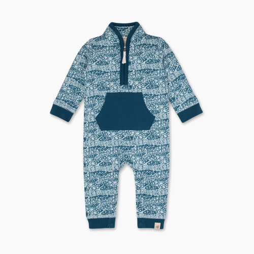 Burt's Bees Baby Romper Jumpsuit, 100% Organic Cotton One-Piece Coverall - Reptile Ripple, 6-9 Months