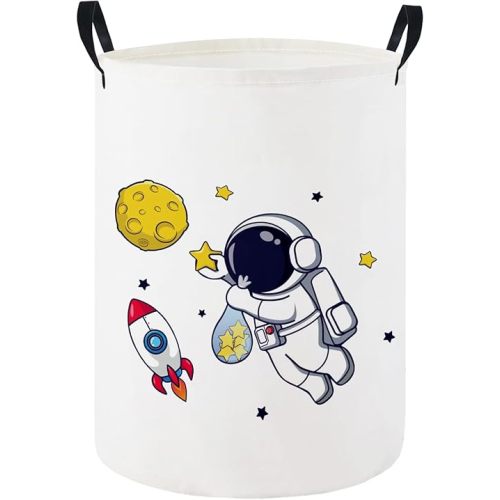 HIYAGON Baby Laundry Hamper Basket Baby Hamper for Nursery Boy and Girl Cute Kids Toys Storage Bin Organizer Boho Room Decor(Astronaut)