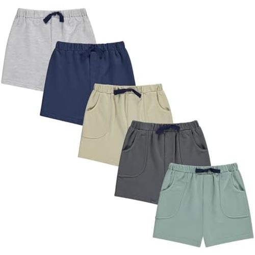 Cudlie 5-Pack Boys Baby & Toddler Shorts - Soft, Durable Play Shorts for Boys, Sizes 12 Months to 4T