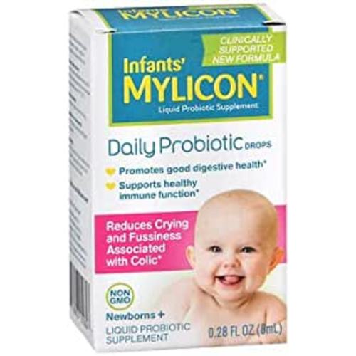Amazon.com: Infants' Mylicon Daily Probiotic Drops, for Colic and Fussiness, 8mL, 21 Daily Doses : Baby
