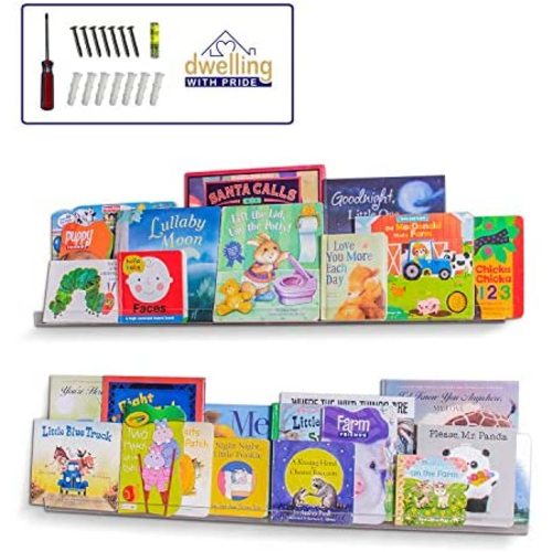 Acrylic Shelf 36 Inch (2Pack) - Acrylic Bookshelf for Toys & Books - Spice Rack & Floating Display - Acrylic Floating Shelves for Makeup & Cosmetic Product - Clear Acrylic Shelf for Books & Magazines
