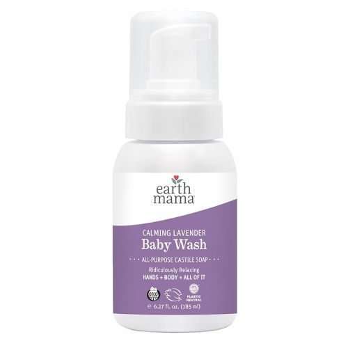 Earth Mama Calming Lavender Baby Wash Liquid Foaming Hand Soap, Organic All-Purpose Lavender Body Wash for Sensitive Skin, Castile Soap with Coconut Oil, Shea Butter, & Calendula (Packaging May Vary)