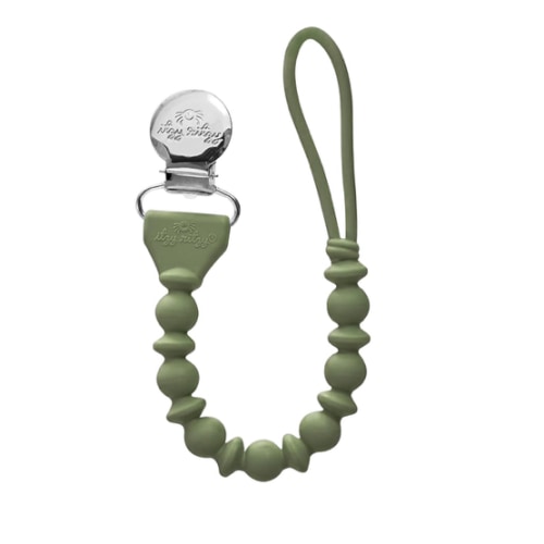 Itzy Ritzy Silicone Pacifier Clip; 100% Food Grade Silicone Pacifier Strap with Clip Keeps Pacifiers, Teethers & Small Toys in Place; Features One-Piece Design & Cord (Camo)