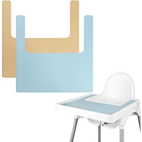 Durable High Chair Placemat Silicone, 2-Piece Set