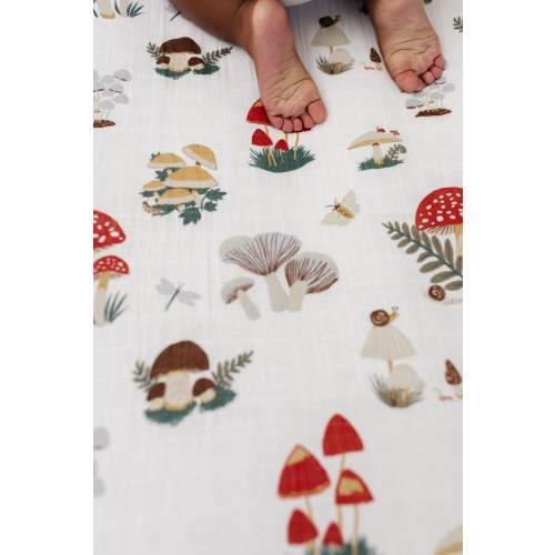 Mushroom 100% Cotton Muslin Fitted Baby Crib Sheet
