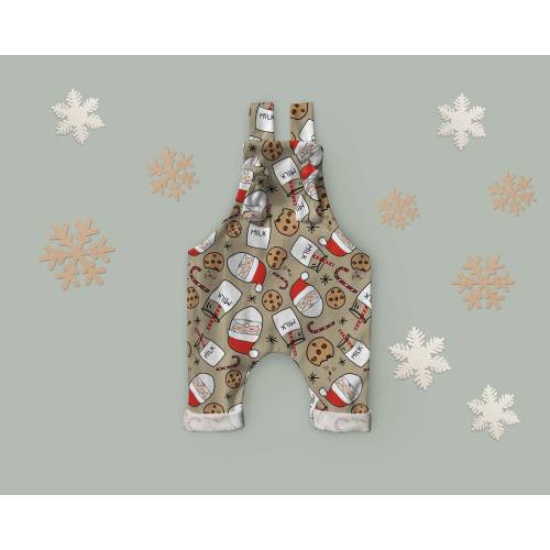 Baby Boy Christmas // Baby Girl Christmas // Santa Milk and Cookies Overalls // Christmas Baby // Coming Home Outfit