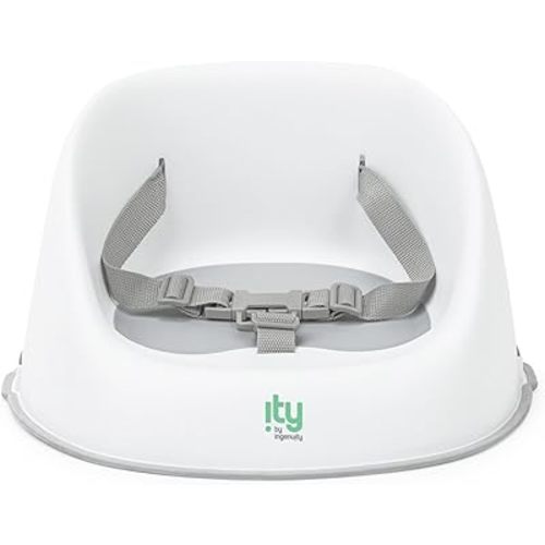 Ingenuity: ity by Ingenuity Simplicity Seat Easy-Clean Baby Booster Feeding Chair, 3-Point Harness, Washable Removable Straps - Grey