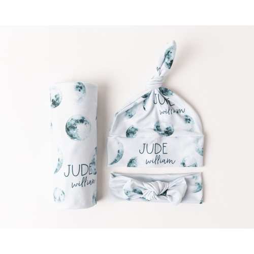 Personalized Swaddle Blanket - Moon Phases