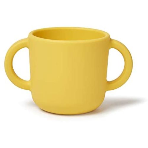 Silicone Training Cup for Infants, Toddler Learning Cup with Two Handles, Baby Open Cup 5oz, 6months+ (Yellow) - yellow