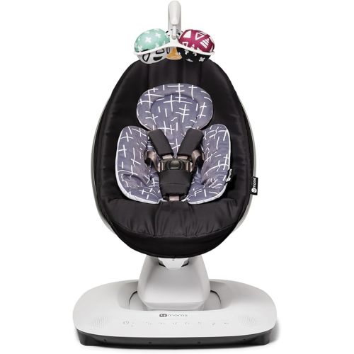 4moms MamaRoo Multi-Motion Baby Swing in Classic Black with Plush Infant Insert, Dark Grey