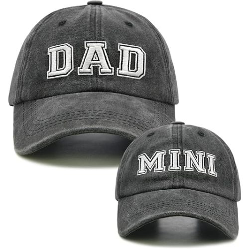 Dad Mini Baseball Cap, Adjustable Embroidered Cotton Papa Son Daughter Matching Family Hats