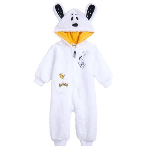 PEANUTS Baby Cozy Sherpa Zip Up Cosplay Coverall Newborn to Infant Sizes (Newborn - 24 Months)